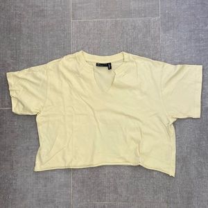 Asos cropped yellow shirt